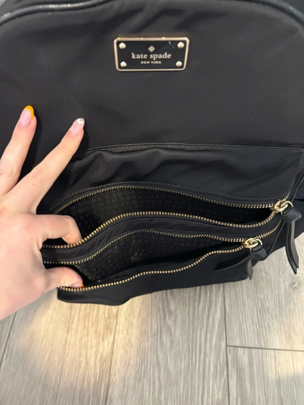 Kate Spade Black Backpack with Gold Hardware - Picture 7 of 10